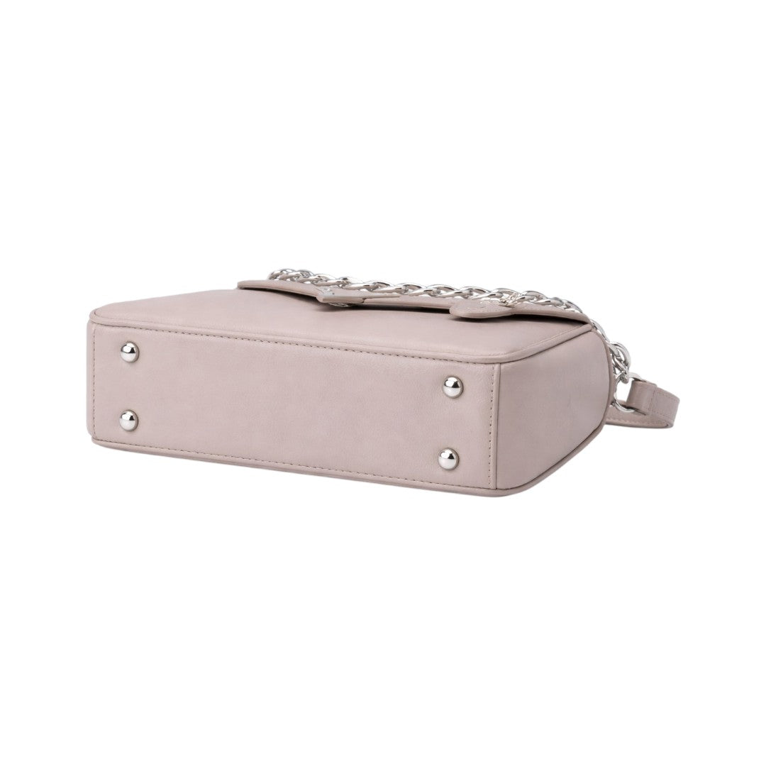 Elegant Beige Chain Strap Shoulder bag for Women (M)
