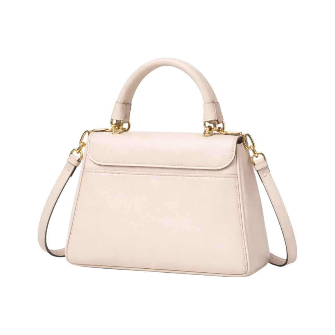 Elegant Quilted Beige Handbag with Chain Strap for Women